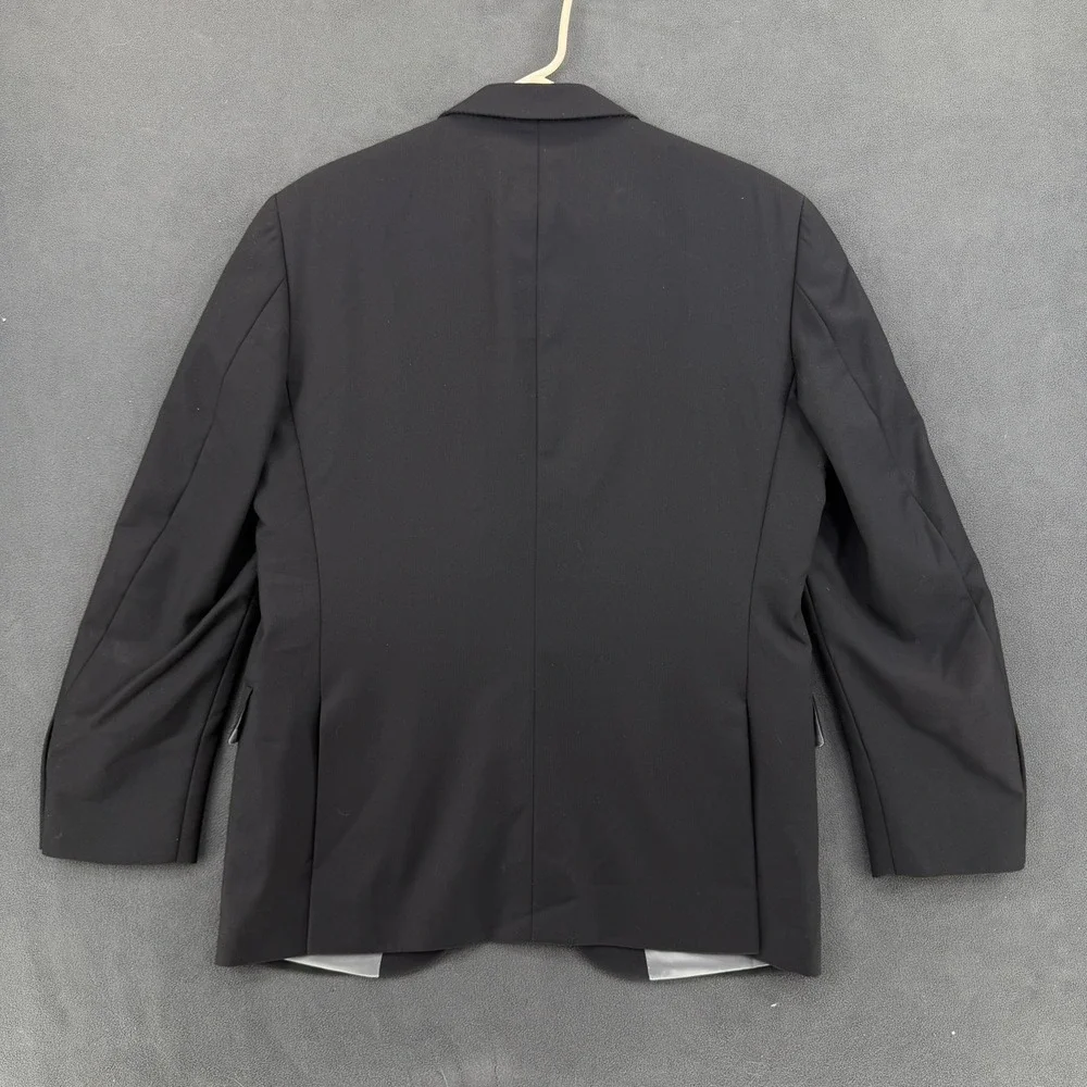 Peter Millar Mens 38S Black 100% Wool Herringbone 2-Button Blazer Sport Coat